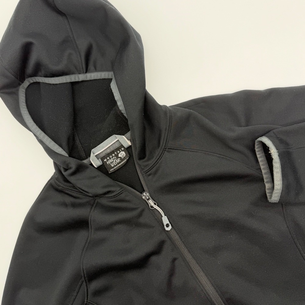 Mountain Hardwear Womens Black Longline Full Zip Fleece Hoodie Jacket Size M